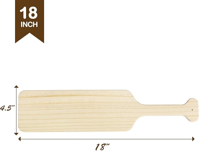 BATTIFE 2Pack 18 Inch Greek Fraternity Paddle, Unfinished Pine Wood Paddle, Solid Wooden SororityPaddle, Frat Paddle