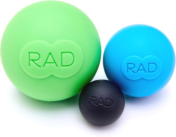 RAD Rounds – Extra Soft Yoga Deep Tissue Massage Ball Set – Myofascial Release Balls for Feet, Back, Neck, Jaw & Forearms – Trigger Point & Mobility Therapy (3-Pack)