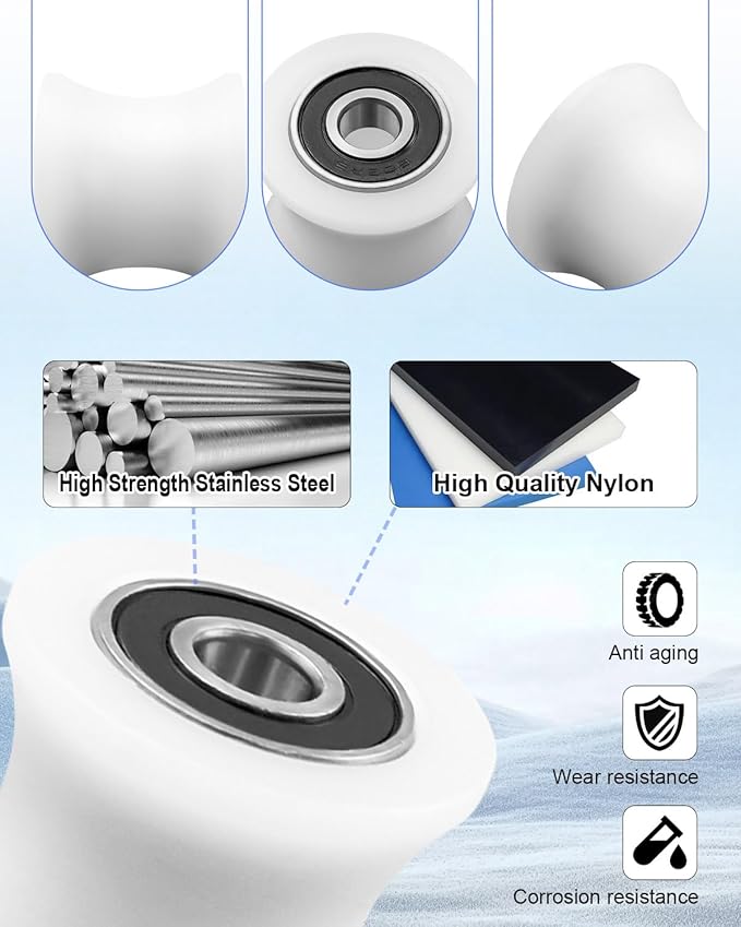 Total Trainer Rollers Wheels Set of 4 Fit for Models DLX DLX II DLX III Adv DLX Pilates Pilates Pro 2500 3000 4000 570 2000, White