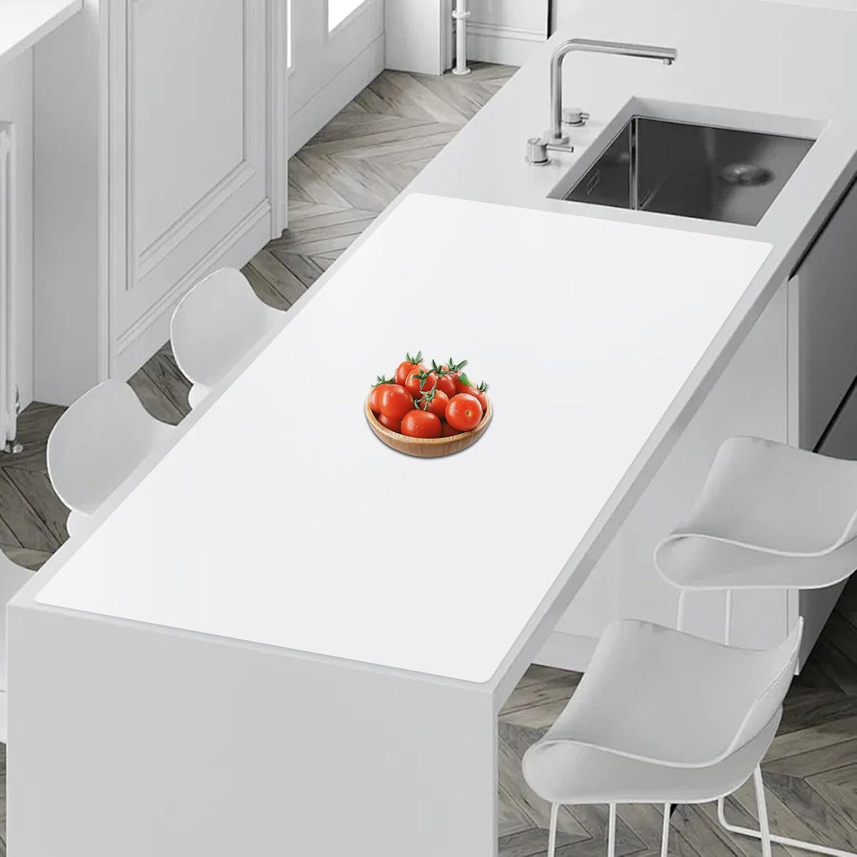 35.4''x23.6''(90cmx60cm) Extra Large Silicone Mat for Kitchen Counter, Heat Resistant Countertop Protector, Non-Slip Waterproof Kitchen Island Mat, Easy to Clean, Semitransparent