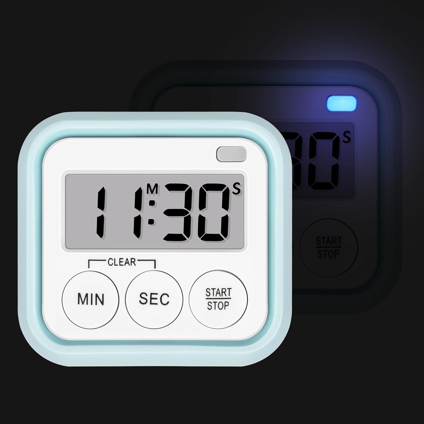 Timer, Kitchen Timers for Cooking Classroom Timer for Kids Teachers Magnetic Digital Timers 4 Pack, Blue