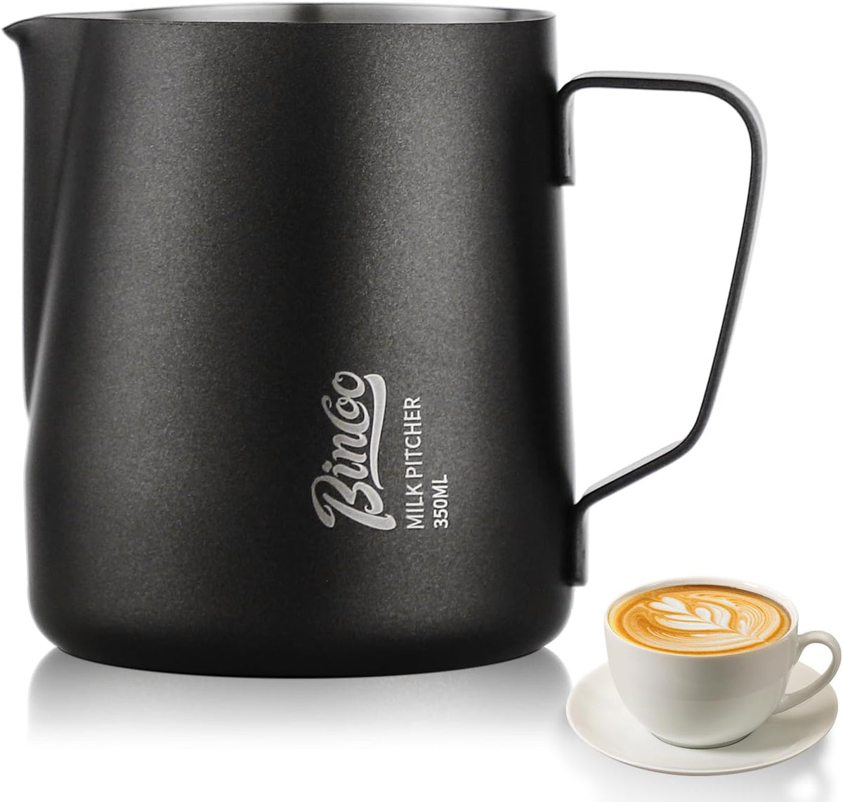 600ML Milk Frothing Pitcher - SUS304 Stainless Steel Latte Art Coffee Jug – Barista-Grade Milk Frother Cup with Precision Spout, Measurement Markings & Ergonomic Handle for Home & Café