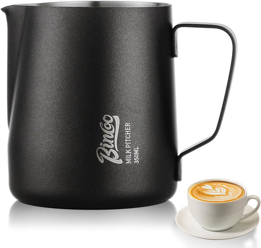 600ML Milk Frothing Pitcher - SUS304 Stainless Steel Latte Art Coffee Jug – Barista-Grade Milk Frother Cup with Precision Spout, Measurement Markings & Ergonomic Handle for Home & Café