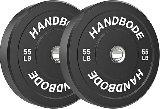 Bumper Plates 2 - Inch Olympic Weight Plate Set for Barbell, 10-55 lb Rubber Weights Sets for Home Gym, Strength Training Plate, Weight Lifting, Black