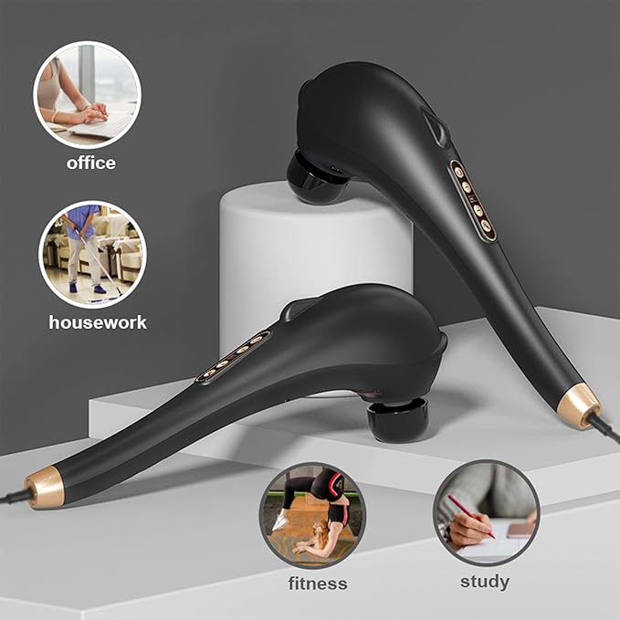 Back Massager, Deep Tissue Massager, Massage Machine for Pain Relief, Hand Held Massage Tool, Electric Percussion Body Relax Machine, Handheld Relaxation Tool