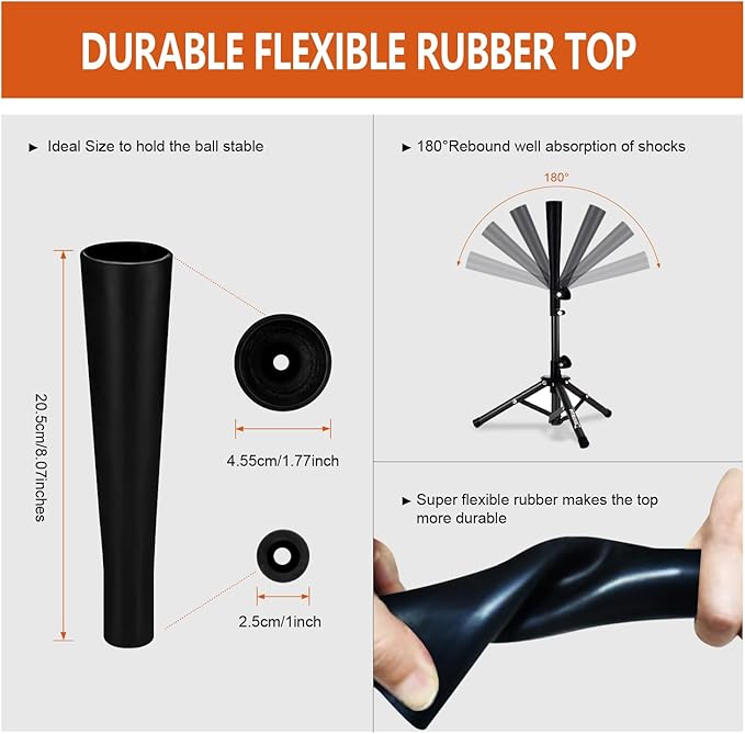 Baseball Softball Tee for Kids Toddles 3-10 Years Batting Hitting Tee T Ball Set Stand for Baseball Trainer Easy Adjustable Height 20.5''-29.5''Portable w/Carry Bag for Indoor Outdoor