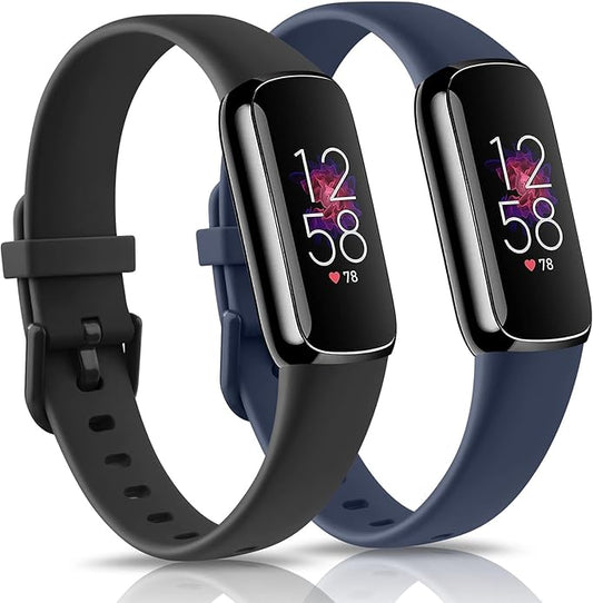 2 Pack Bands for Fitbit Luxe Bands Women Men, Soft Silicone Wristband Replacement Strap for Fitbit Luxe/Luxe Special Edition Fitness Tracker