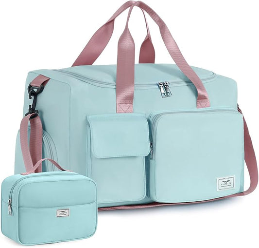 FIORETTO Women's Gym Duffle Bag with Shoes Compartment, 37L Capacity, Ideal for Travel, Gym, Sports, Duffel, Weekender