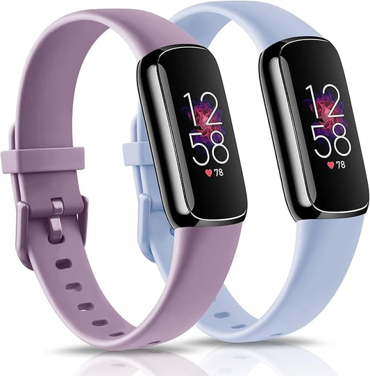 2 Pack Bands for Fitbit Luxe Bands Women Men, Soft Silicone Wristband Replacement Strap for Fitbit Luxe/Luxe Special Edition Fitness Tracker