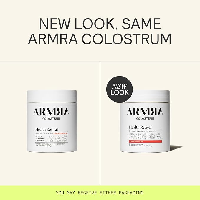ARMRA Colostrum™ Powder | Vine Watermelon | Gut Health & Bloating | Skin & Hair | Immunity | Keto, Gluten & Fat-Free | 90 Servings