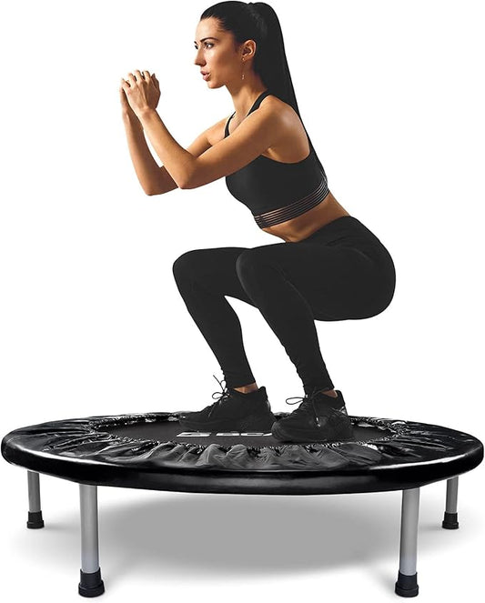 BCAN 38"/40''/48'' Foldable Mini Trampoline Fitness Trampoline with Safety Pad,Rebounder Exercise Trampoline for Adults Indoor/Garden Workout,Max Load 300lbs/440lbs