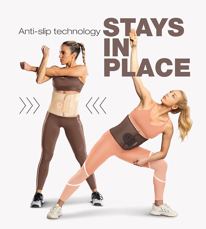 ActiveGear Premium Waist Trimmer & Trainer Belt for Men and Women - Sweat-Enhancing Slimming Wrap for Stomach, Adjustable Fit