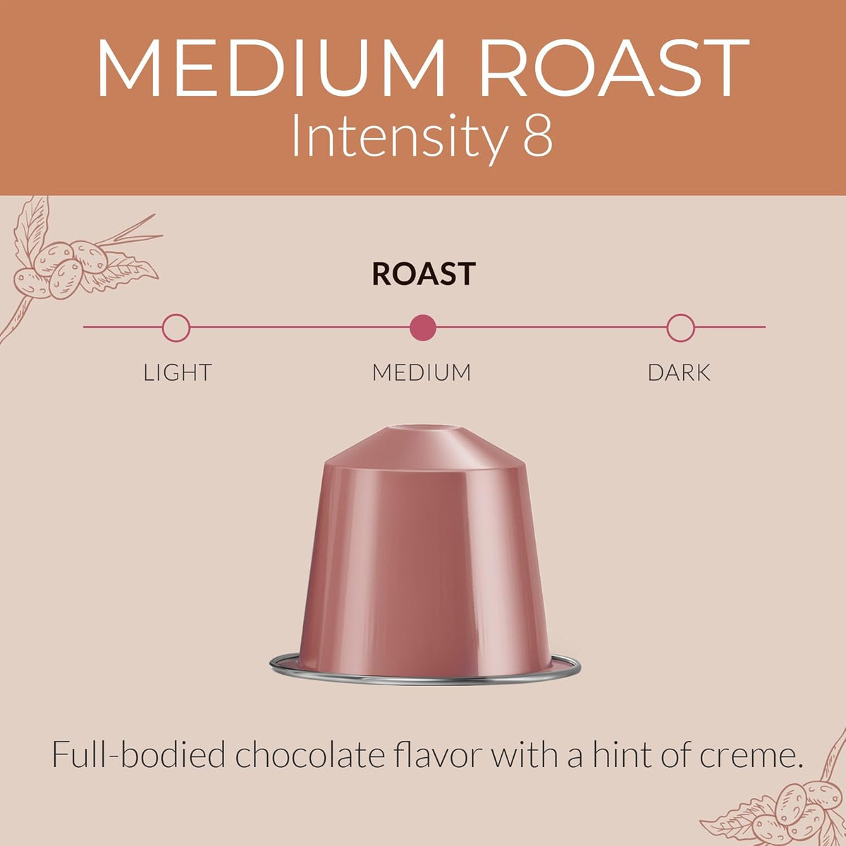 Camilla’s Heritage - Intensity 8 Chocolate Flavored Espresso Coffee, Gourmet Espresso Cups, 60 Coffee Pods