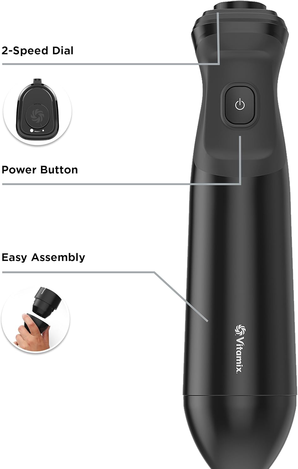 Vitamix 2-Speed Immersion Blender + Whisk, Black