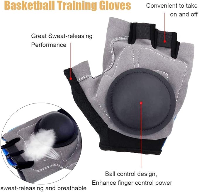 Basketball Dribble Skill Training Assistants,Basketball Dribbling Gloves Finger Training Anti Grip Dribble Gloves for Kids Youth and Adult