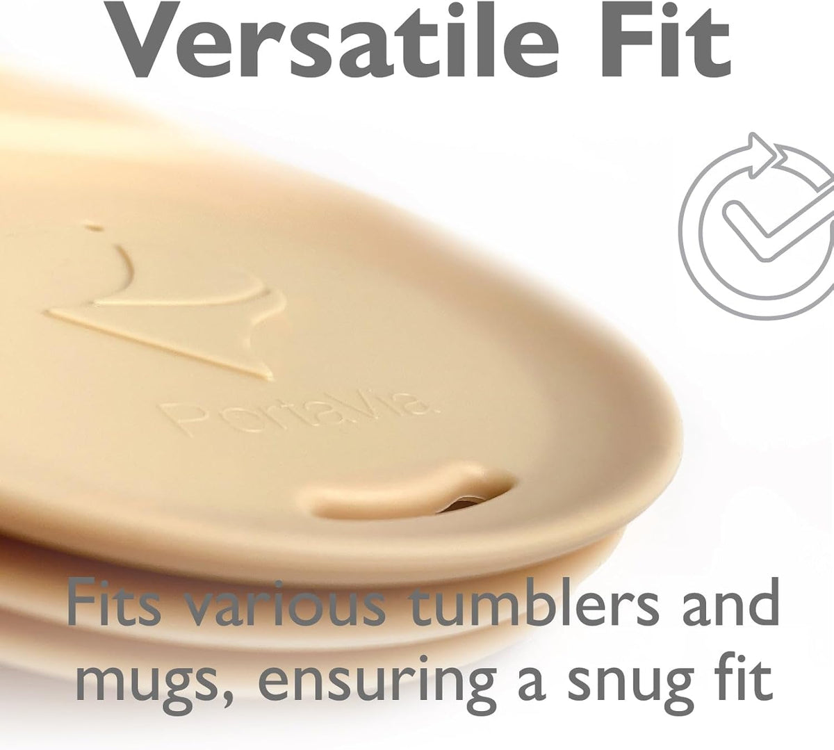 Reusable Coffee Cup Silicone Lid – Fits Most Tumbler, Water Bottle, & Ceramic Coffee Mug Between 3⅜”-3⅝” – Dishwasher-Safe Travel Mug Lid keeps your beverage in your mug (Large - Cappuccino)