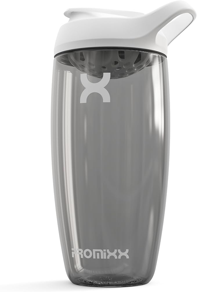 Promixx PURSUIT Protein Shaker Bottle – Premium Sports Shaker Bottles for Protein Mixes and Supplement Shakes – Easy Clean, Durable Protein Shaker Cup, Ceramic White