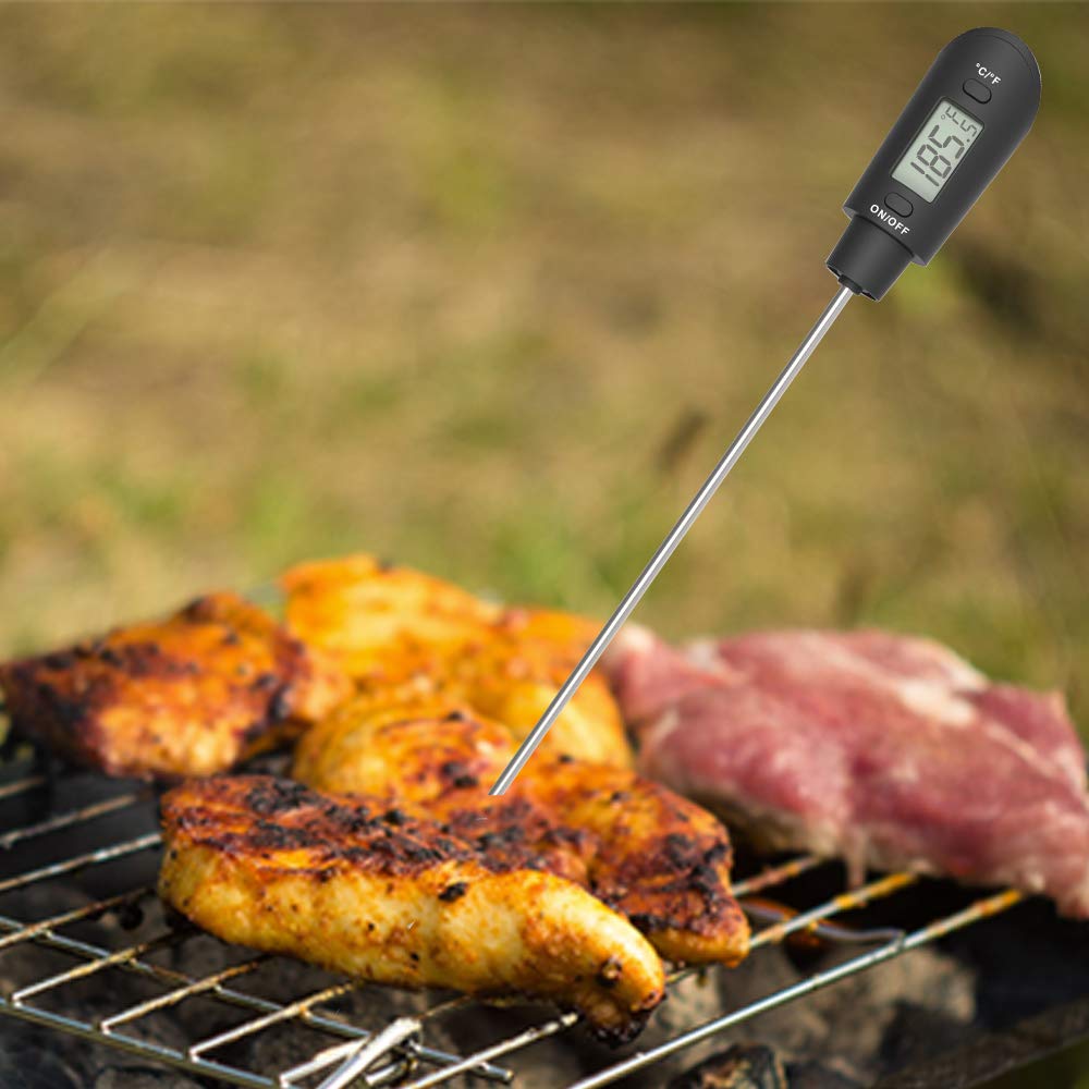 Efeng Candy Thermometer Spatula with Pot Clip – Silicon Grey Chocolate Spatula with Thermometer Built in,Candy Thermometer,Thermometer Spoon for Chocolate, Candy,Creams,sauces,Jams Meat Cooking