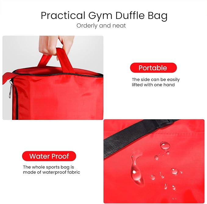 C&F BOGMOST Small Gym Bag for Women & Men,Small Lightweight Duffel Bag Carry On Bags Mini Duffel Travel Bag Waterproof Sports Bags for Workout/Sport/Travel, Red