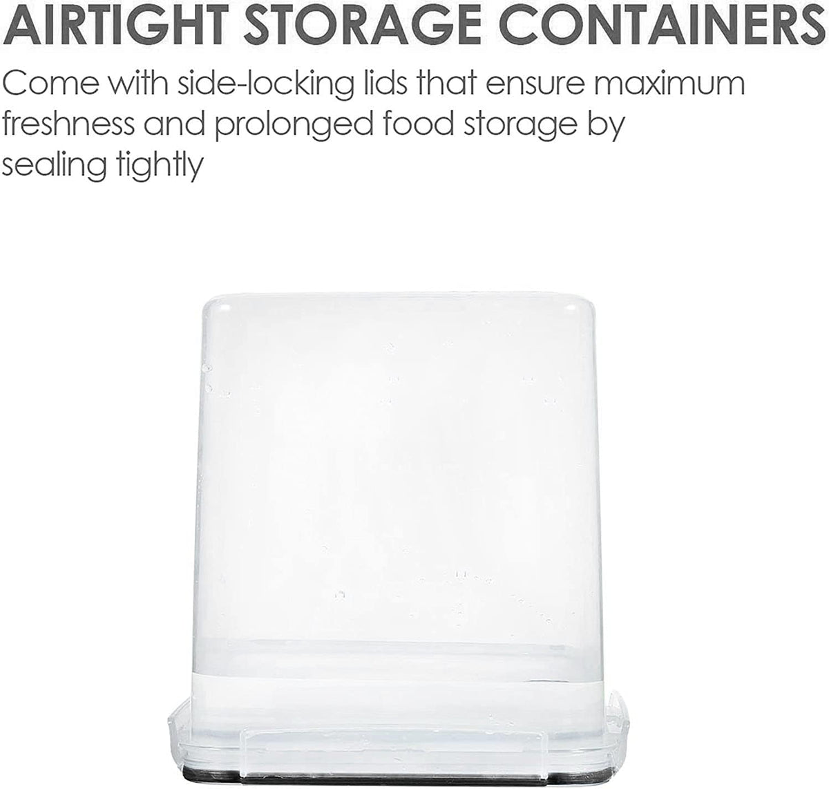Vtopmart Food Storage Containers 4.3L / 145.4oz, 4 Pieces BPA Free Plastic Airtight Canister for Flour, Sugar, Baking Supplies, with 4 Measuring Cups and 24 Labels, Black