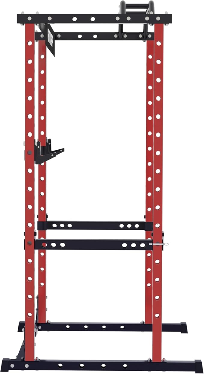 RitKeep Power Rack RMAX 2250 Multi-Function Power Cage for Strength Training - 1200lb Capacity Squat Rack with Multi-Grip Pull-Up Bar, Safety Bars, and J-Hook for Home Gym