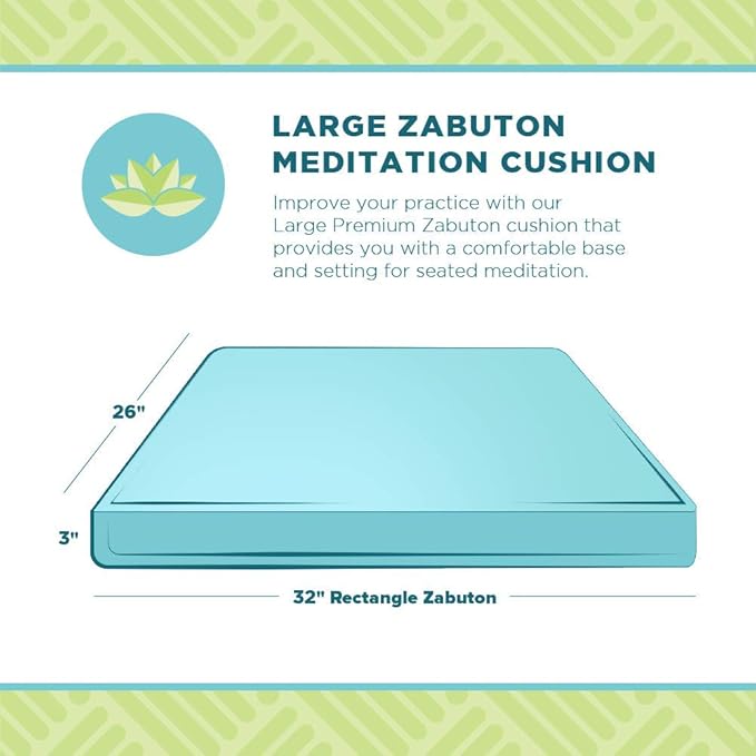 Bean Products Meditation Cushion - Zabuton Meditation Pillows for Sitting on Floor, Yoga Cushion, Cotton Yoga Pillow, Zen Kneeling Prayer Pad- Made in USA - Premium 32x26x3, Earth