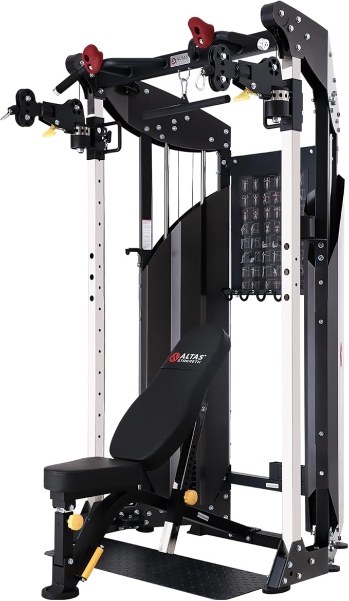 Altas Strength 3075 Cable Machine Home Gym with 1000 lbs Weight Capacity, 2000 lbs Cables, Strength Training Equipment Includes Accessories Light Commercial Fitness Versatile Workouts Easy Assembly