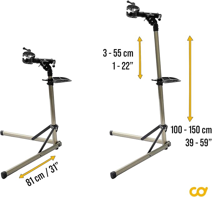 BikeHand Bike Repair Stand | Lightweight & 360 Adjustable Home Bicycle Mechanics Workstand w/Magnetic Tool Plate | Quick Release Portable Bike Maintenance Stand for Mountain & Road Bike