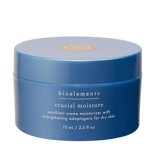 Bioelements Crucial Moisture - 2.5 fl oz - Emollient Cream Facial Moisturizer for Dry Skin - Improve Fine Lines - Vegan, Gluten Free - Never Tested on Animals, 2.5 Fl Oz (Pack of 1)