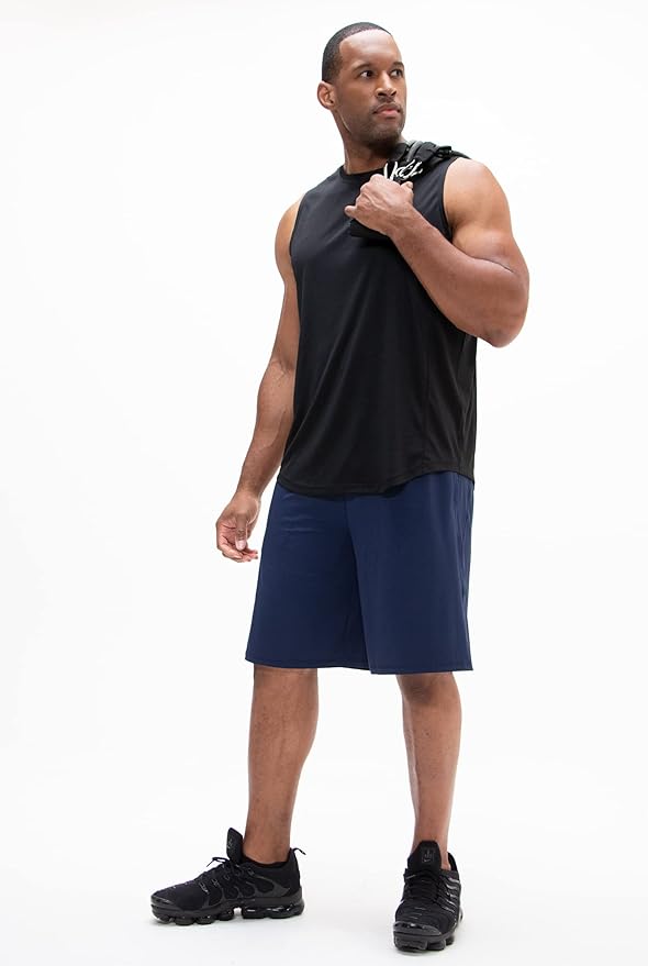 DEVOPS Men's 2-Pack Loose-Fit 10" Workout Gym Shorts with Pockets