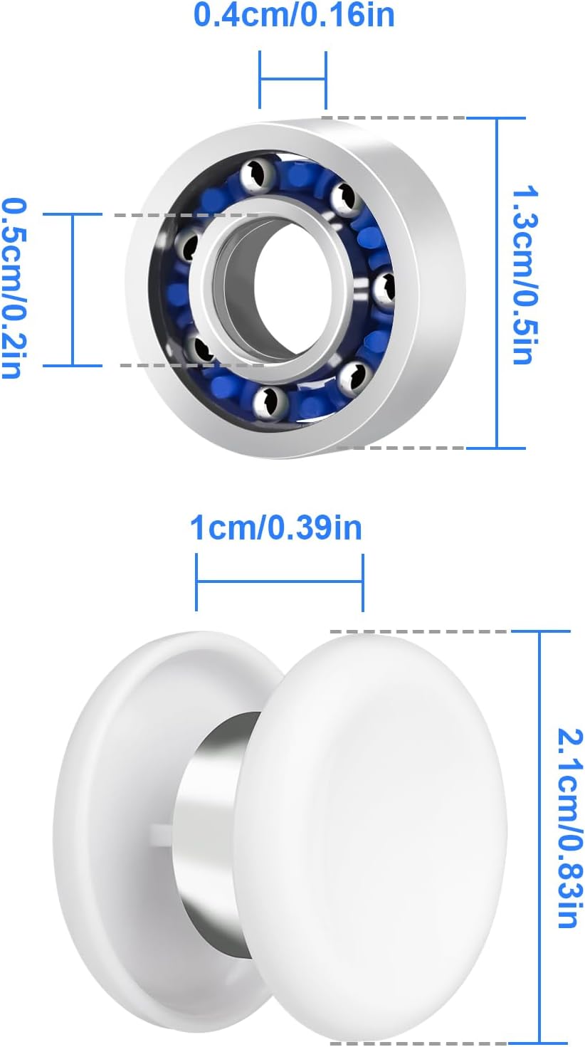 NiArt Fidget Spinner Toy DIY Bearing with Caps Set 22-Pack, MR137 0.5" Single-Sealed Chrome Steel Bearing Balls Replacement High Speed 13mmx7mmx4mm Epoxy Resin Casting Craft Skateboard Stress Reliever