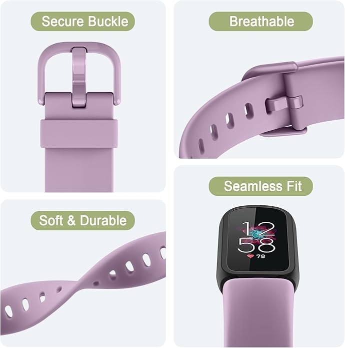 2 Pack Bands for Fitbit Luxe Bands Women Men, Soft Silicone Wristband Replacement Strap for Fitbit Luxe/Luxe Special Edition Fitness Tracker