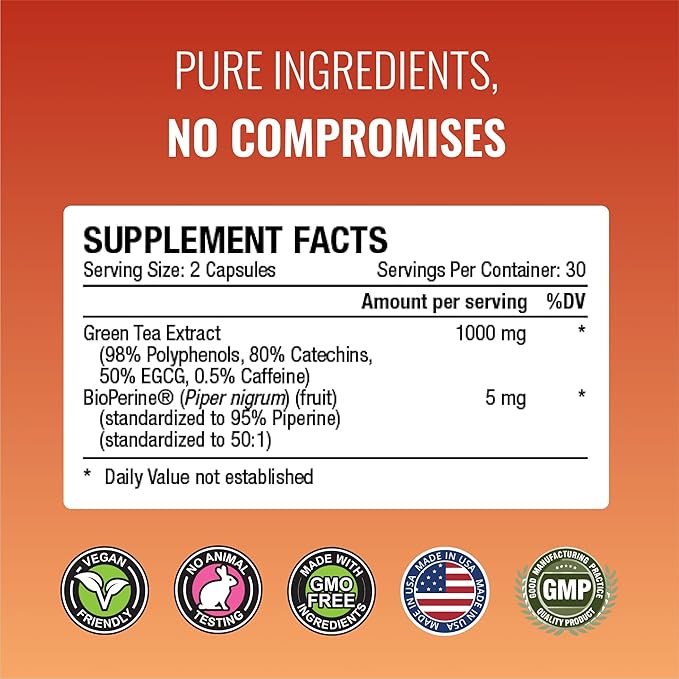 Approved Science Metaboburn - Metabolic Support - Green Tea and BioPerine - High-Potency Extract - 50% EGCG - Non-GMO, Allergen-Free, Vegan - 60 Capsules - Pack of 6 - Made in The USA