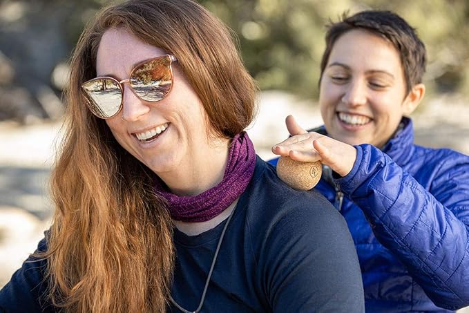 Travel Cork Massage Ball | Lightweight, Sustainable Alternative to Lacrosse Ball for Muscle Pain Relief (2.5 Inch (Pack of 2), Sanded Cork)