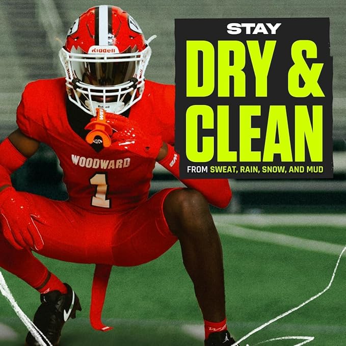 Streamer Football Towel, Sports Towel with Hook and Loop Fastener to Clean Football Visor and Gloves (Seattle Green, Adult)