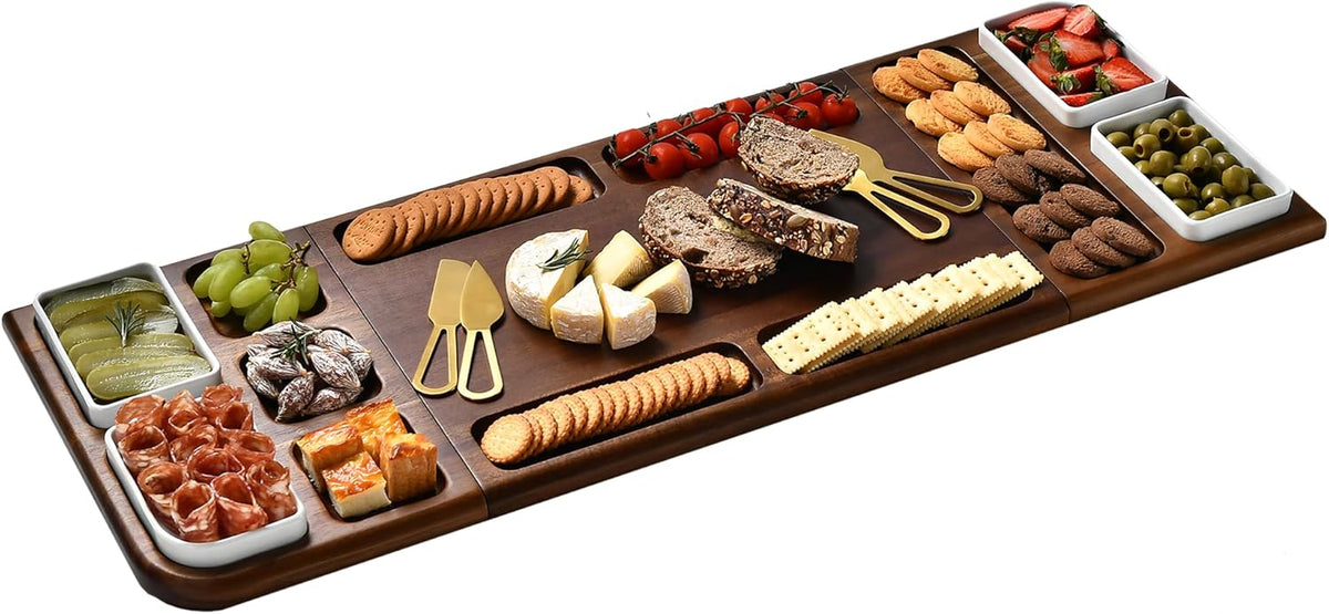 Shanik Premium Charcuterie Board - Magnetic Cheese and Meat Double-Sided Serving Tray and Cutting Board - Gift for Any Occasion Quality Assured Without Engraving