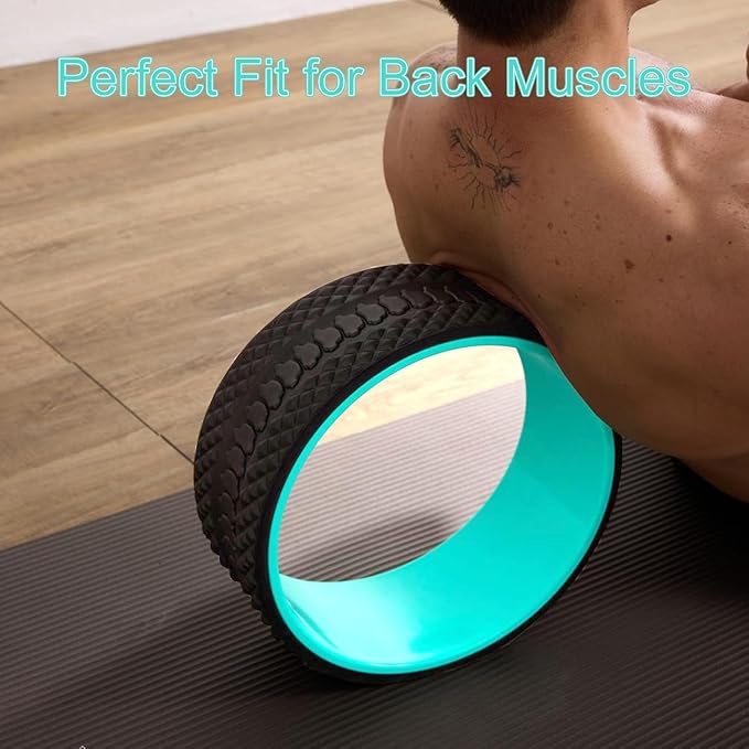 Back Roller Wheel 4 Pack - Yoga Wheel for Back Pain & Stretching,Back Roller for Deep Tissue Massage, Back Wheel for Physical Therapy & Exercise