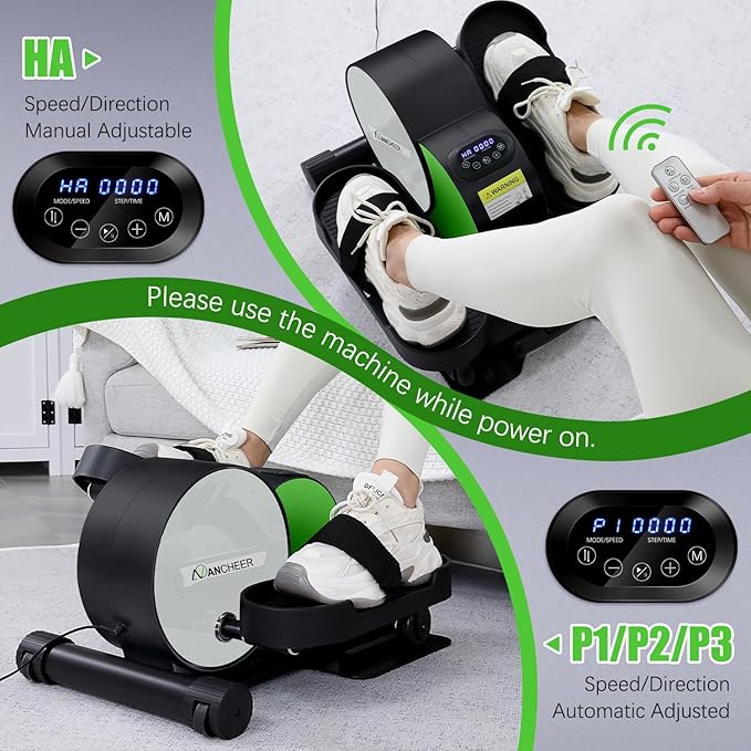 ANCHEER Under Desk Elliptical, Leg Exerciser While Sitting for Seniors with Remote Control, Display Monitor, Electric Seated Pedal Exerciser for Home, Ellipse Leg Exerciser as Seen on TV