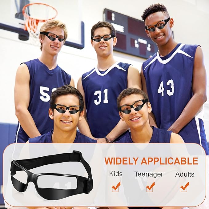 7 Pack of Basketball Dribbling Goggles，Basketball training,Aid Training Equipment for Improving Court Vision，Adjustable Basketball Sports Training Glasses，Improves ball handling