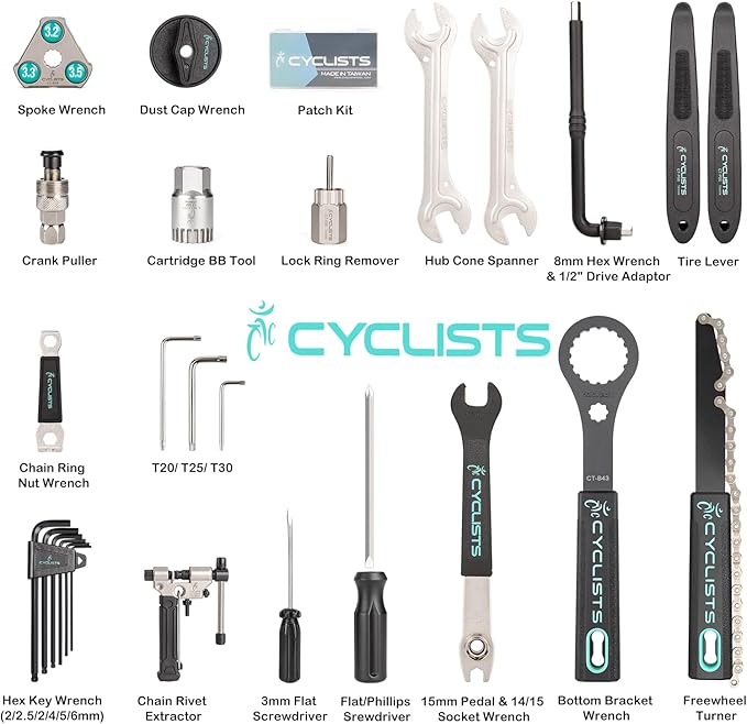 Bike Tool Kit with Storage Case - 22 PCS Bicycle Repair Tool Set Portable Tools Box - Bike Maintenance Tools for Road Bikes and Mountain Bikes