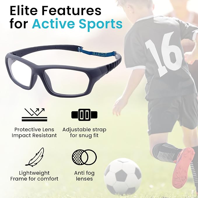 BLUE CUT Sports Protection Goggles, Anti-Fog Lenses Safety Glasses for Basketball, Pickleball and All Outdoor Sports