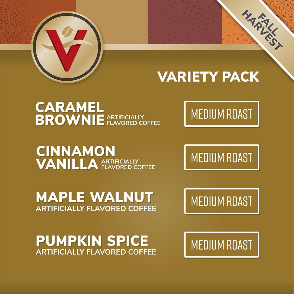 Victor Allen's Coffee Fall Harvest Variety Pack, Medium Roast, 96 Count, Single Serve Coffee Pods for Keurig K-Cup Brewers