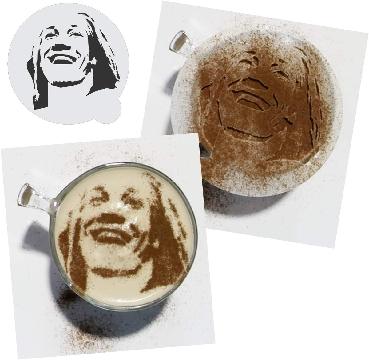 Stencil Stop Custom Coffee Stencil - Customizable for Business Logos, Faces, Images - 14 Mil Mylar Plastic (3 x 3 inches - 5 Pack)