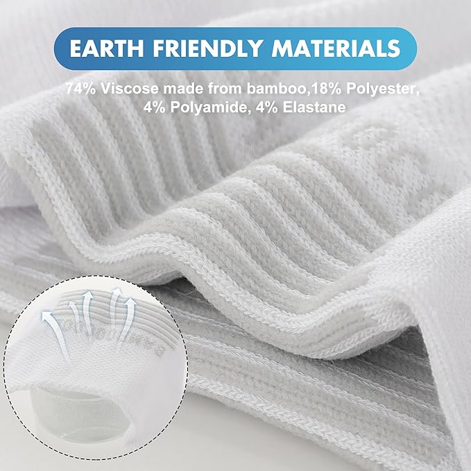 BAMBOO COOL Men's Ankle Socks Athletic Cushioned Moisture Wicking, Running Socks Arch Support Breathable, Heel Tab 8 Pack