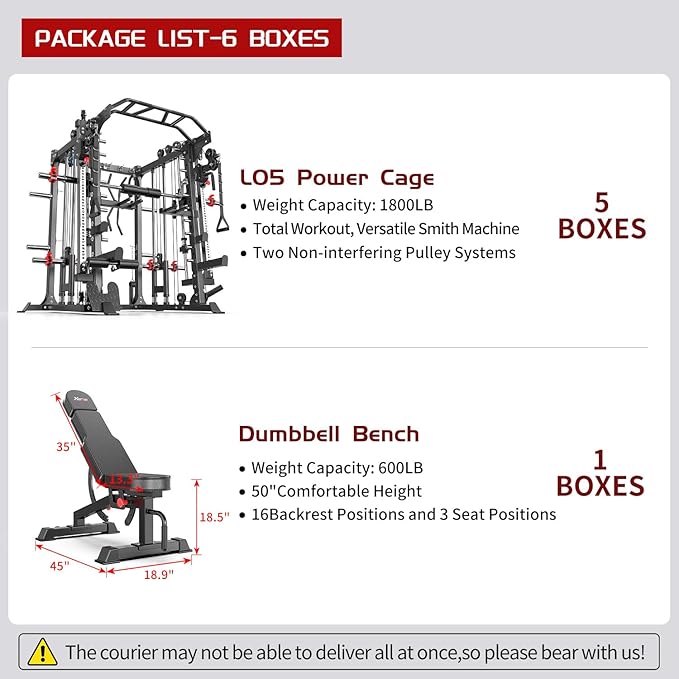 Power Cage,1600lbs Multi-Function Power Rack with Adjustable Cable Crossover System and More Training Attachment, Weight Cage for Home Gym