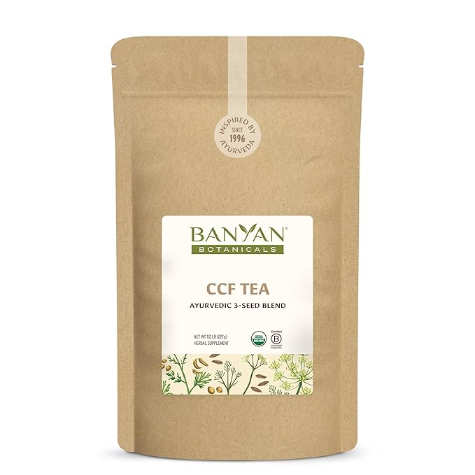 Banyan Botanicals CCF Tea (Cumin, Coriander, Fennel) – Organic Traditional Ayurvedic Detox Tea For Supporting Digestion & Gentle Cleansing* – ½ lb. – Non-GMO Sustainably Sourced Vegan