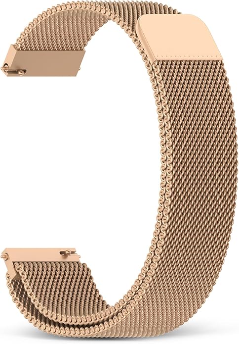 22mm Magnetic Stainless Steel Smartwatch Bands – Quick Release Milanese Loop Replacement Strap for Men Women – Stylish, Adjustable, Anti-Snag Edge, Comfortable Fit, Compatible with Smartwatches