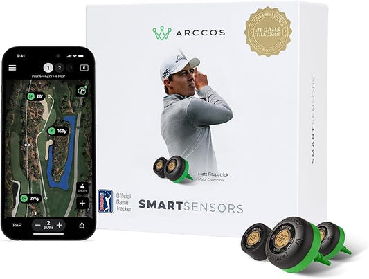 Arccos Smart Sensors: Automatic Golf Game Tracking System, A.I. Powered GPS Rangefinder & Smart Club Distances