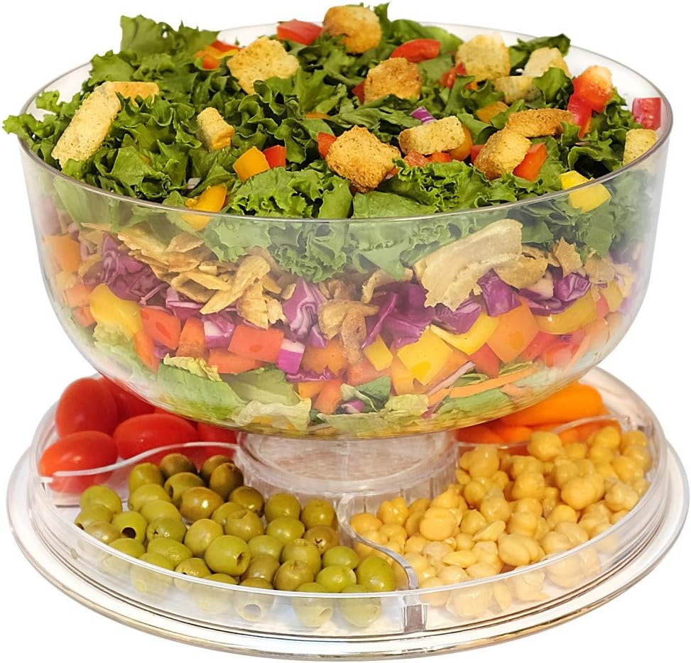 Cake Stand with Dome Cover, 6-in-1 Multi-Purpose Use, Cake Stand with Lid, Serving Platter, Punch Bowl, Desert Platter and More, BPA Free