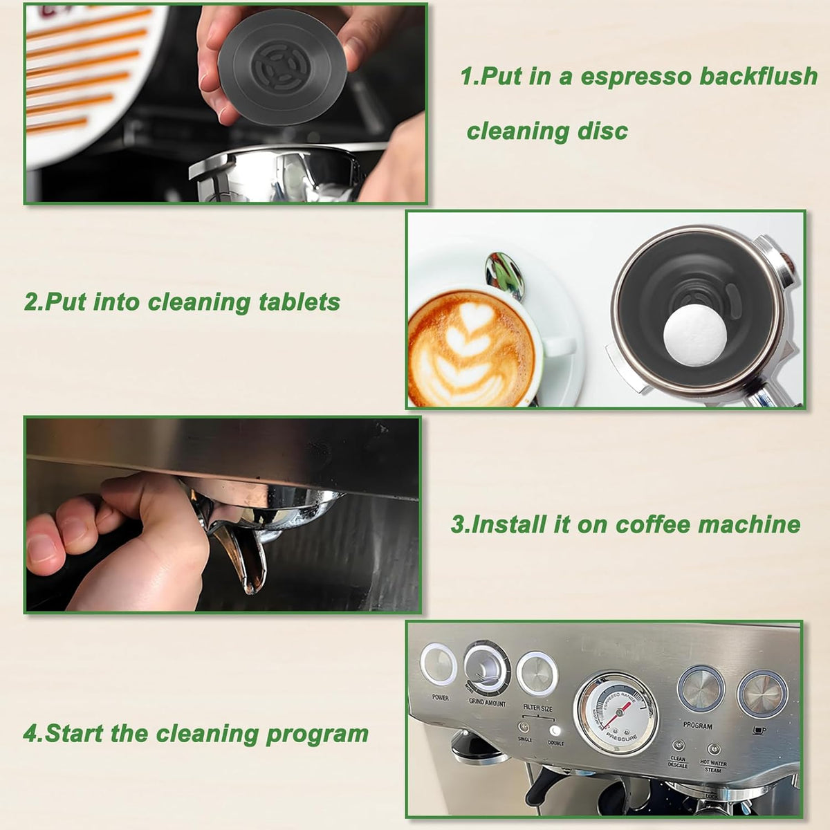 54mm Cleaning Disc for Breville 2 Pack Espresso Backflush Cleaning Disc for Breville Compatible with Bes870XL/ Bes860XL/Bes840XL/Bes450,etc